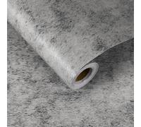 sourcing map 5m x 60cm Concrete Wallpaper, Industrial Concrete Cement Contact Paper Vinyl Stained Matte Spot Textured Adhesive Wallpaper for Kitchen Countertop Cabinet Bathroom, Medium Grey