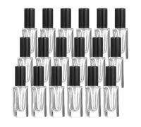 sourcing map 5ml Glass Mini Perfume Bottles, 20Pcs Fine Mist Bottle Refillable Empty Mini Spray Bottles with Aluminized Nozzle for Perfume, Travel Liquid, Essential Oil(Square, Clear/Black)