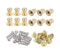 sourcing map 5mm Head Dia. Round Knobs Pull Handle, 12pcs Zinc Alloy for Drawer Pulls Gift Box Cabinet Door Knobs with Screws, Light Gold