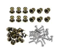 sourcing map 5mm Head Dia. Round Knobs Pull Handle, 24pcs Zinc Alloy for Drawer Pulls Gift Box Cabinet Door Knobs with Screws, Bronze Tone