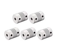 sourcing map 5mm to 5mm Aluminum Alloy Shaft Coupling Flexible Coupler Motor Connector Joint L25xD19 Silver,5pcs
