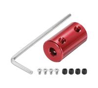 sourcing map 5mm to 5mm Bore Rigid Coupling 25mm Length 14mm Dia Aluminum Alloy Shaft Coupler Connector for 3D Printers DIY Car Boat Red 1pcs, with 1pcs Coupling,1pcs Wrench,8pcs Screws