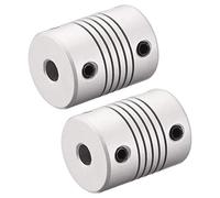 sourcing map 5mm to 9mm Aluminum Alloy Shaft Coupling Flexible Coupler Motor Connector Joint L25xD19 Silver,2pcs