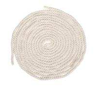 sourcing map 5mm x 14.8 Feet Beige Cotton Rope, 3 Strand Clothes Line Outdoors Twisted Braided Thick Macrame Cord for DIY Wall Hanging Plant Hanger Knotting Clothesline