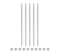 sourcing map 5Pack M6 x 100mm Fully Threaded Rod with 10 Pack Hex Nuts, 1.25mm Thread Pitch 304 Stainless Steel Right Hand Threaded Rods Bar Studs