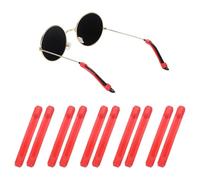 sourcing map 5pair Silicone Eyeglass Temple Tips Sleeve Retainer Anti-Slip Eyewear Retainers Elastic Comfort Glasses Ear Grips for Daily Wear Glasses Sunglasses Reading Eyeglasses, Red