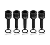 sourcing map 5pcs 1/2" Drive M13 Triple Square Impact Spline Bit Socket 13mm CR-MO Steel 12-Point Triple Square Sockets with Cotter Pin and O-Ring for Power Drill Drivers Adapter