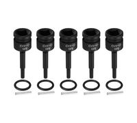 sourcing map 5pcs 1/2" Drive M6 Triple Square Impact Spline Bit Socket 6mm CR-MO Steel 12-Point Triple Square Sockets with Cotter Pin and O-Ring for Power Drill Drivers Adapter