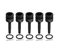 sourcing map 5pcs 1/2" Drive Torx Bit Socket T45 Impact 6 Point Star Bit Sockets CR-MO Steel with Cotter Pin and O-Ring for Power Drill Drivers Garage Workshop Adapter