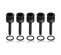 sourcing map 5pcs 1/2" Drive Torx Bit Socket T50 Impact 6 Point Star Bit Sockets CR-MO Steel with Cotter Pin and O-Ring for Power Drill Drivers Garage Workshop Adapter