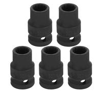 sourcing map 5pcs 1/2" Drive x 12mm Shallow Impact Socket 12-Point Metric CR-V Steel Spindle Nut Impact Flip Sleeve for Home Auto Nuts Bolts Repair