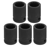 sourcing map 5pcs 1/2" Drive x 18mm Shallow Impact Socket 12-Point Metric CR-V Steel Spindle Nut Impact Flip Sleeve for Home Auto Nuts Bolts Repair