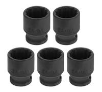 sourcing map 5pcs 1/2" Drive x 24mm Shallow Impact Socket 12-Point Metric CR-V Steel Spindle Nut Impact Flip Sleeve for Home Auto Nuts Bolts Repair