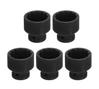 sourcing map 5pcs 1/2" Drive x 34mm Shallow Impact Socket 12-Point Metric CR-V Steel Spindle Nut Impact Flip Sleeve for Home Auto Nuts Bolts Repair