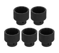 sourcing map 5pcs 1/2" Drive x 36mm Shallow Impact Socket 12-Point Metric CR-V Steel Spindle Nut Impact Flip Sleeve for Home Auto Nuts Bolts Repair