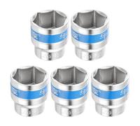 sourcing map 5pcs 1/2 Inch Drive 6-Point Socket 30mm CR-V Metric Shallow Socket for Repairs