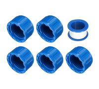 sourcing map 5Pcs 1/2 Inch PT Female Thread PVC Pipe Fitting Cap, Cleanout Water Drain End Caps, Pipe Plug Socket Fittings with Tape for Water Heater Supply Lines, Plumbing, Blue
