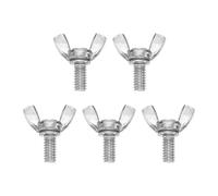 sourcing map 5Pcs 1/4-20" x 1/2" Wing Butterfly Screw Bolts, 304 Stainless Steel Machine Fastener, Thumb Hand Screws for Electronic Equipment, Silver Tone