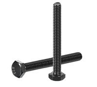 sourcing map 5Pcs 1/4-20 x 2-3/8" Hex Head Bolts, 304 Stainless Steel Fully Threaded Hex Head Screw, Black Oxide Finish, Hex Bolts for Construction, Machinery Manufacturing, Black