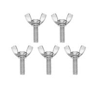 sourcing map 5Pcs 1/4-20" x 3/4" Wing Butterfly Screw Bolts, 304 Stainless Steel Machine Fastener, Thumb Hand Screws for Electronic Equipment, Silver Tone