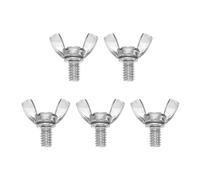 sourcing map 5Pcs 1/4-20" x 3/8" Wing Butterfly Screw Bolts, 304 Stainless Steel Machine Fastener, Thumb Hand Screws for Electronic Equipment, Silver Tone