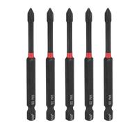 sourcing map 5pcs #1 Phillips Impact Screwdriver Bit PH1 1/4" Hex Shank 3.5" (90mm) Long Magnetic Cross Head Drill Bits S2 Steel Industrial Screw Driver for Impact Power Drivers, Black/Red