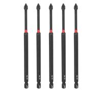 sourcing map 5pcs #1 Phillips Impact Screwdriver Bit PH1 1/4" Hex Shank 6" (150mm) Long Magnetic Cross Head Drill Bits S2 Steel Industrial Screw Driver for Impact Power Drivers, Black/Red