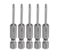 sourcing map 5pcs #1 Phillips Screwdriver Bit PH1 1/4" Hex Shank 2" (50mm) Long Magnetic S2 Steel Industrial Grade Screw Driver Bit Cross Head Electric Drill Bits 0.098" (2.5mm) Rod