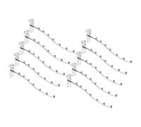 sourcing map 5Pcs 10" Gridwall Waterfall Hooks, 7 Ball Metal Display Hangers, Wire Grid Wall Accessories for Home, Clothing Retail Shop, Silver
