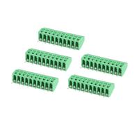 sourcing map 5Pcs 10 Pin PCB Mount Screw Terminal Block Connector 2.54mm 0.1 Inch Pitch, Green