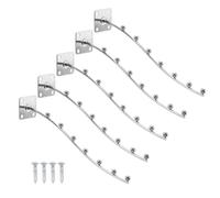 sourcing map 5Pcs 10" Wall Mount Waved Waterfall Hanger, 7 Beads Clothing Hangers, Garment Display Hooks with Screws for Clothing Stores, Bedroom, Silver