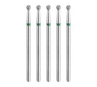 sourcing map 5pcs 100-120 Grits Diamond Grinding Bit 2.5mm Ball Head 2.35mm Shank 2.5mm Length Stone Sanding Drill Bits Rotary Tool for Ceramic Glass Nails Grinding Polishing