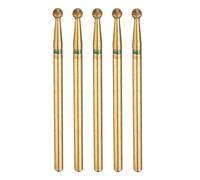 sourcing map 5pcs 100-120 Grits Diamond Grinding Bit 2.5mm Ball Head 2.35mm Shank 2.5mm Length Titanium Plated Stone Sanding Drill Bits Rotary Tool for Nails Grinding Polishing