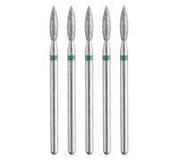 sourcing map 5pcs 100-120 Grits Diamond Grinding Bit 2.5mm Oval Head 2.35mm Shank 10mm Length Stone Sanding Drill Bits Rotary Tool for Ceramic Glass Nails Grinding Polishing