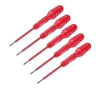 sourcing map 5pcs 1000v Insulated Electrician Screwdriver 3x75mm CR-V Magnetic Slotted Flat Head Insulation Screwdrivers, Red