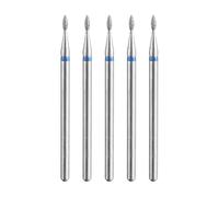 sourcing map 5pcs 120-140 Grits Diamond Grinding Bit 1.3mm Oval Head 2.35mm Shank 3.6mm Length Stone Sanding Drill Bits Rotary Tool for Ceramic Glass Nails Grinding Polishing