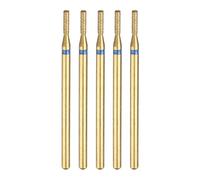 sourcing map 5pcs 120-140 Grits Diamond Grinding Bit 1.6mm Cylinder Head 2.35mm Shank 6mm Length Titanium Plated Stone Sanding Drill Bits Rotary Tool for Nails Grinding Polishing