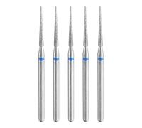 sourcing map 5pcs 120-140 Grits Diamond Grinding Bit 1.8mm Tapered Head 2.35mm Shank 15mm Length Stone Sanding Drill Bits Rotary Tool for Ceramic Glass Nails Grinding Polishing