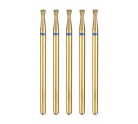 sourcing map 5pcs 120-140 Grits Diamond Grinding Bit 2.1mm Inverted Cone Head 2.35mm Shank 2mm Length Titanium Plated Stone Sanding Drill Bits Rotary Tool for Nails Grinding Polishing