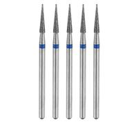 sourcing map 5pcs 120-140 Grits Diamond Grinding Bit 2.2mm Tapered Head 2.35mm Shank 10mm Length Stone Sanding Drill Bits Rotary Tool for Ceramic Glass Nails Grinding Polishing