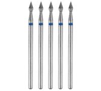 sourcing map 5pcs 120-140 Grits Diamond Grinding Bit 2.3mm Bullet-Head 2.35mm Shank 5mm Length Stone Sanding Drill Bits Rotary Tool for Ceramic Glass Nails Grinding Polishing