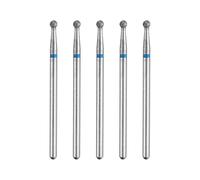 sourcing map 5pcs 120-140 Grits Diamond Grinding Bit 2.5mm Ball Head 2.35mm Shank 2.5mm Length Stone Sanding Drill Bits Rotary Tool for Ceramic Glass Nails Grinding Polishing