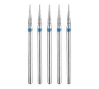 sourcing map 5pcs 120-140 Grits Diamond Grinding Bit 2mm Tapered Head 2.35mm Shank 10mm Length Stone Sanding Drill Bits Rotary Tool for Ceramic Glass Nails Grinding Polishing