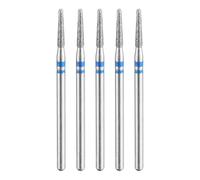 sourcing map 5pcs 120-140 Grits Diamond Grinding Bit 2mm Tapered Head 2.35mm Shank 10mm Length Stone Sanding Drill Bits Rotary Tool for Ceramic Glass Nails Grinding Polishing, Blue