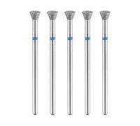 sourcing map 5pcs 120-140 Grits Diamond Grinding Bit 4.7mm Inverted Cone Head 2.35mm Shank 3mm Length Stone Sanding Drill Bits Rotary Tool for Ceramic Glass Nails Grinding Polishing