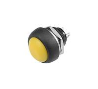 sourcing map 5Pcs,12mm Yellow Momentary Push Button Switch Round Flat Button SPST NO