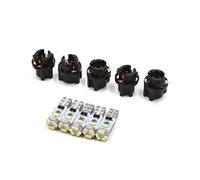 sourcing map 5pcs 12V T5 LED White Dashboard Instrument Light w/Socket Internal