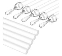 sourcing map 5Pcs 17" Acrylic Drapery Wand, Invisible Curtain Pull Rod with Hook, Universal Tilt Wand Replacement Part for High Hanging Curtain Opening-Closing, Clear