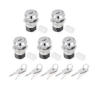 sourcing map 5Pcs 19mm 2 Positions 2NO 2NC Electric Key Lock Push Button Switch
