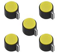 sourcing map 5Pcs 19x16mm Bakelite Potentiometer Volume Control Rotary Knob Yellow,for 6mm Diameter Shaft Guitar Volume Knob.
